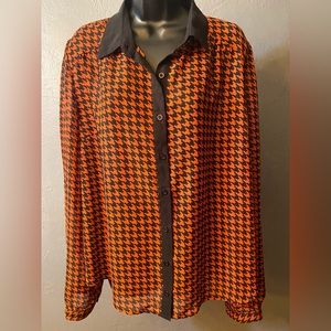 mine too houndstooth blouse